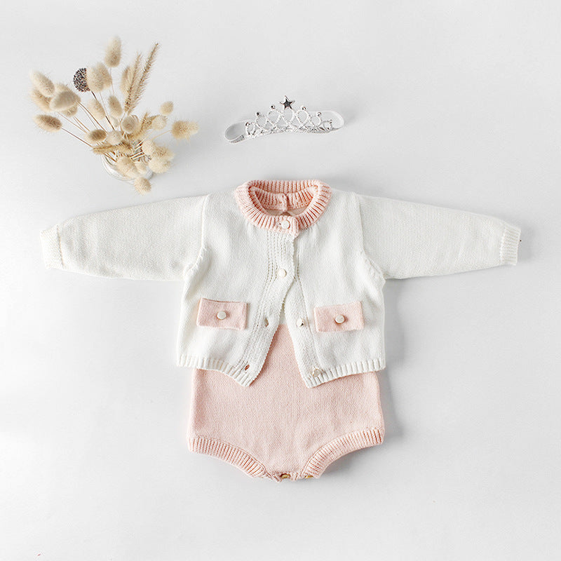 Knit Cardigan & Bloomers Set