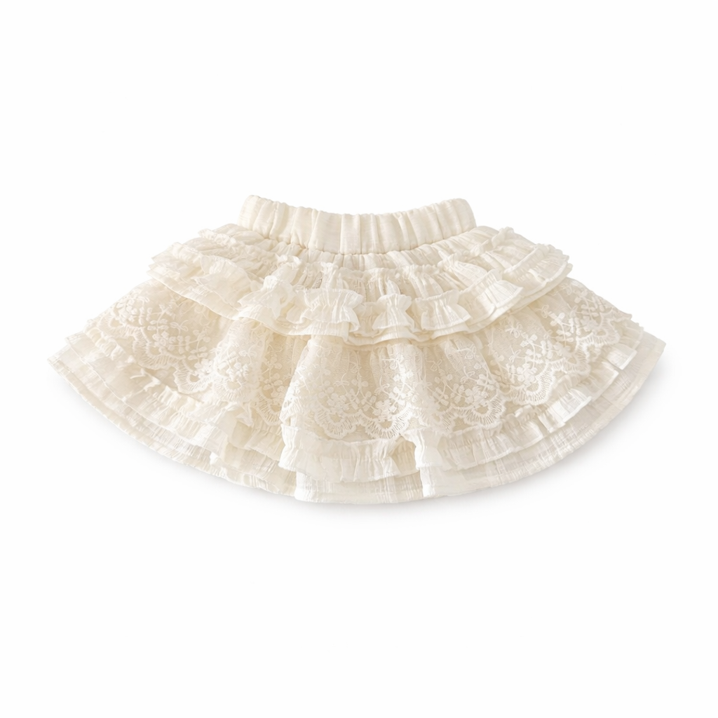 Girls Knitted Top & Lace Skirt Set