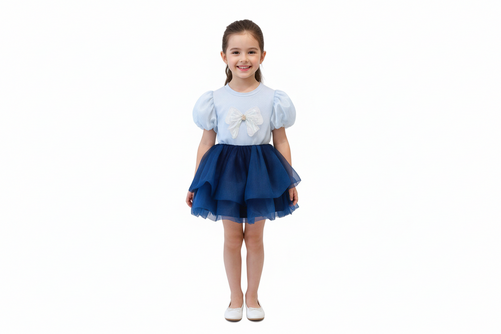 Aurora Bubble Sleeve Bow Set – Top & Tulle Skirt