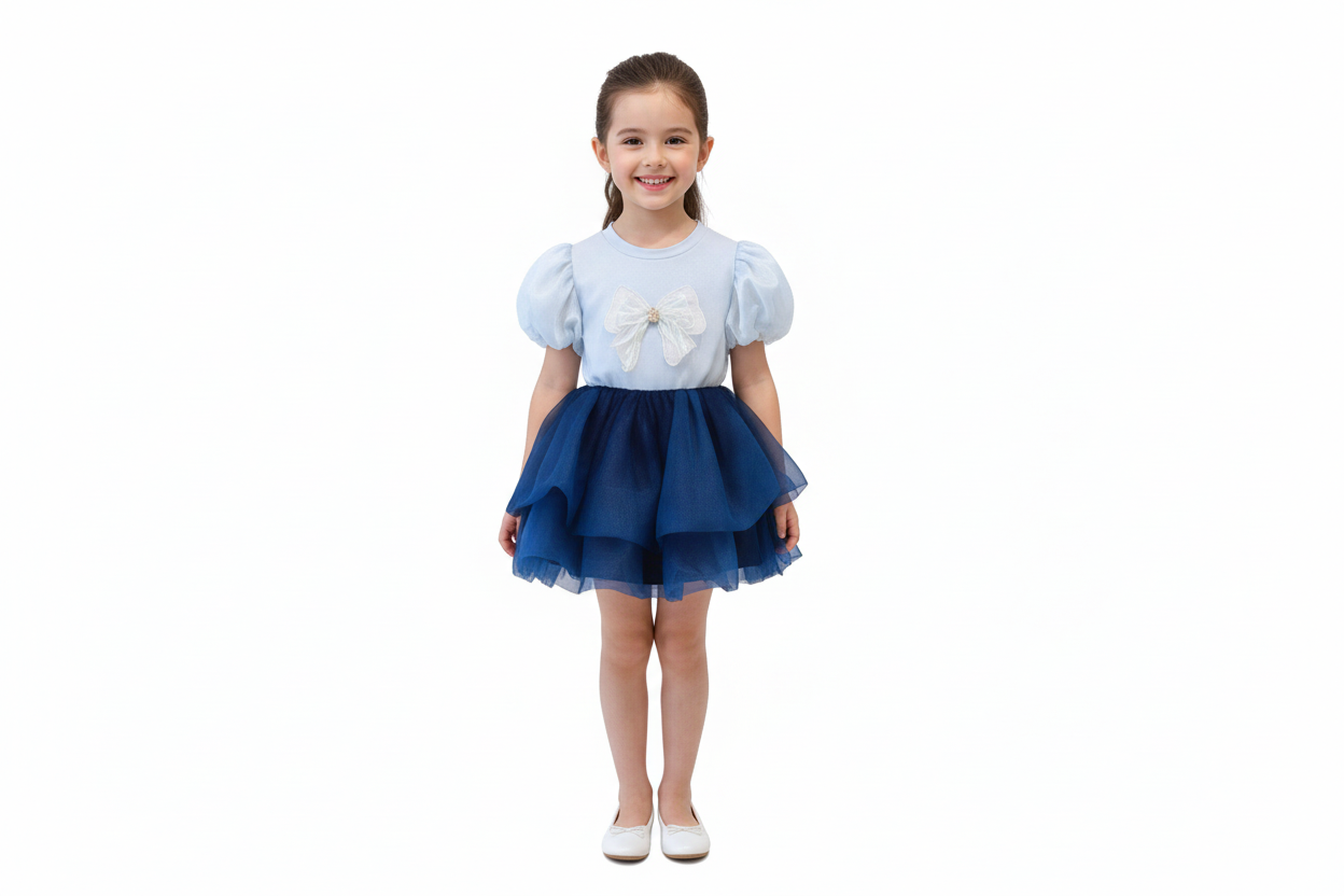 Aurora Bubble Sleeve Bow Set – Top & Tulle Skirt