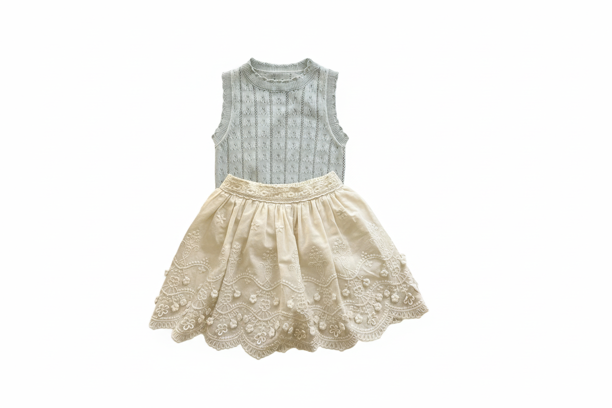 Meadow Lace and Floral Skirt