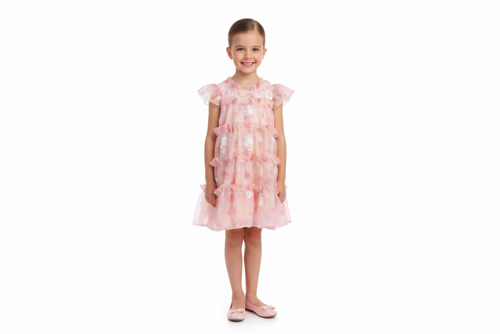 Blush Bloom Tiered Party Dress