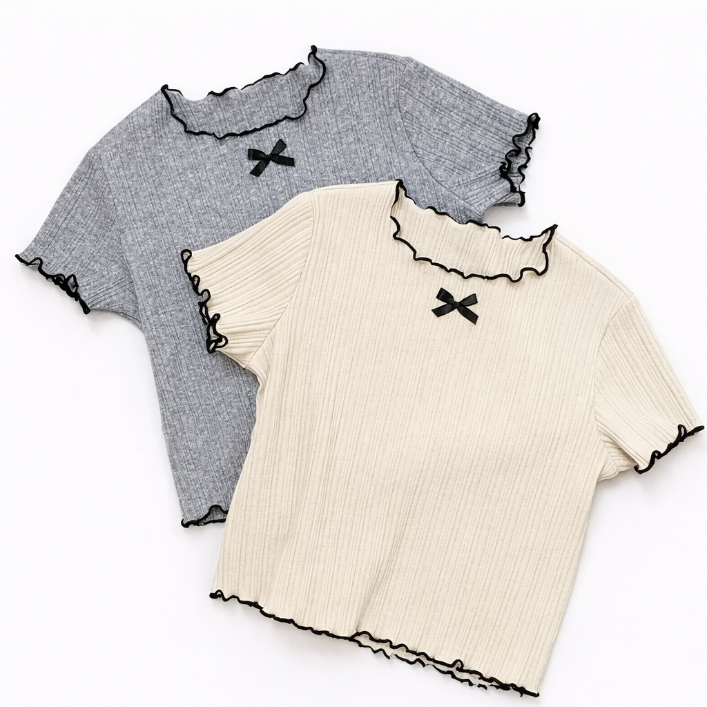 Ruffle Edge Knit Top