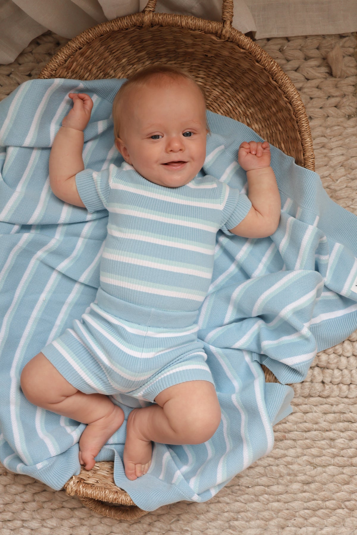 Sol Blue Ribbed Set