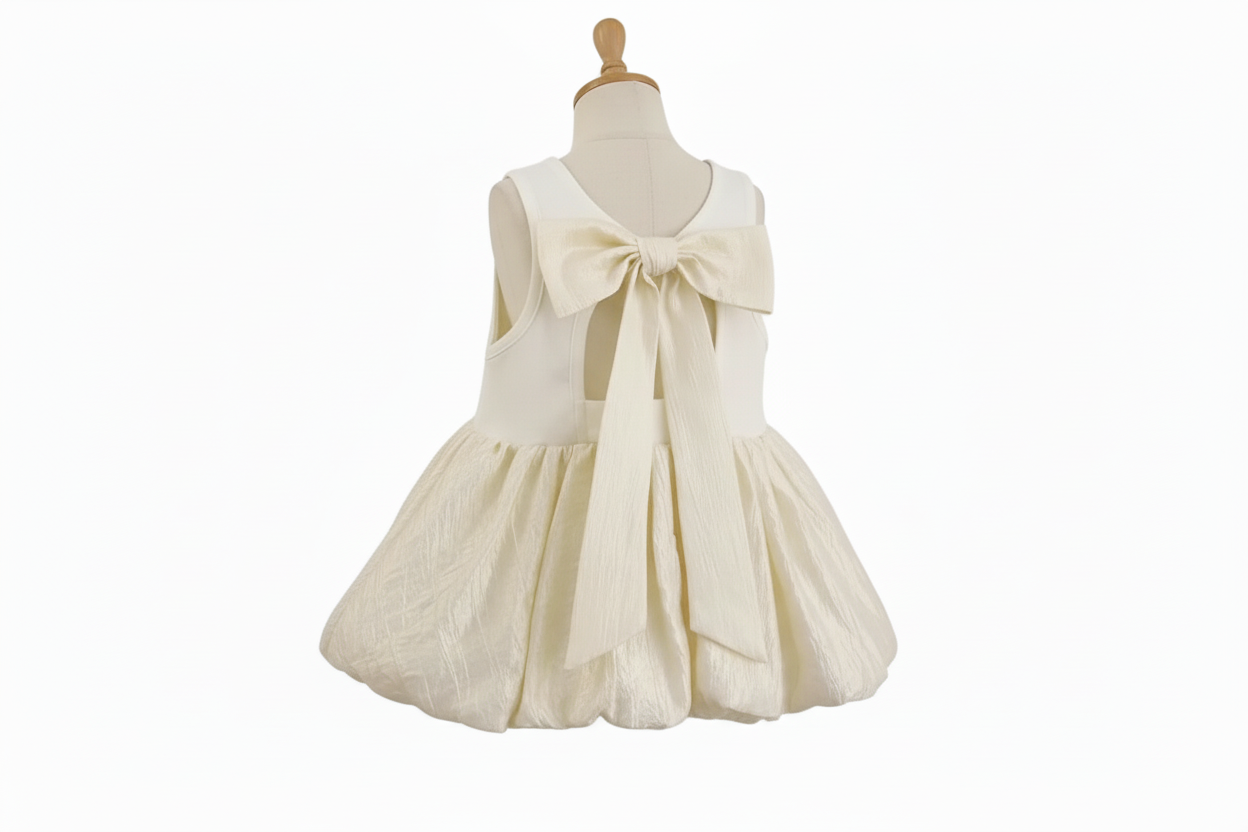 Ivory Bow Back Dress