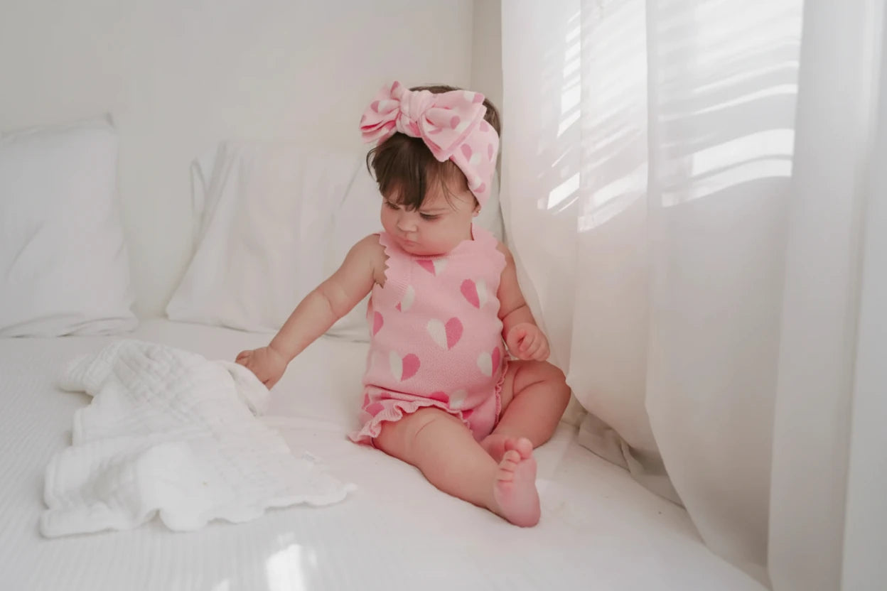 Amour Heart Knit Romper