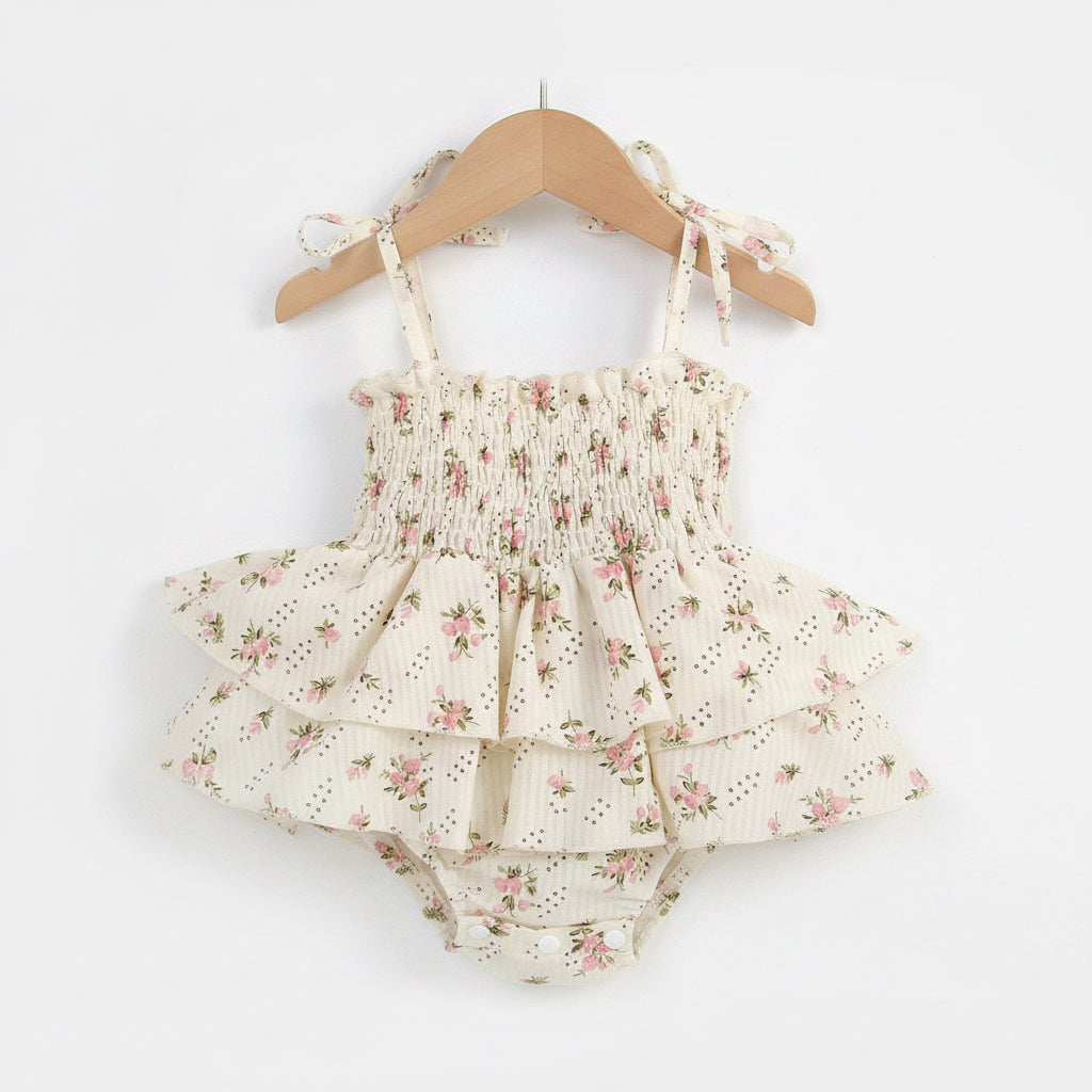 Boho Floral Baby Girl Romper Set
