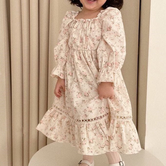 Girls Vintage Ruffle Dress